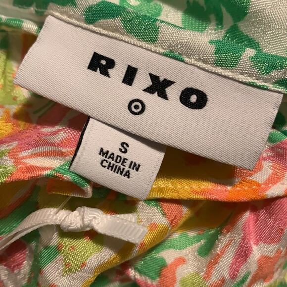 Rixo for Target Leopard Green Ruffle Slip Dress-S - Picture 5 of 6